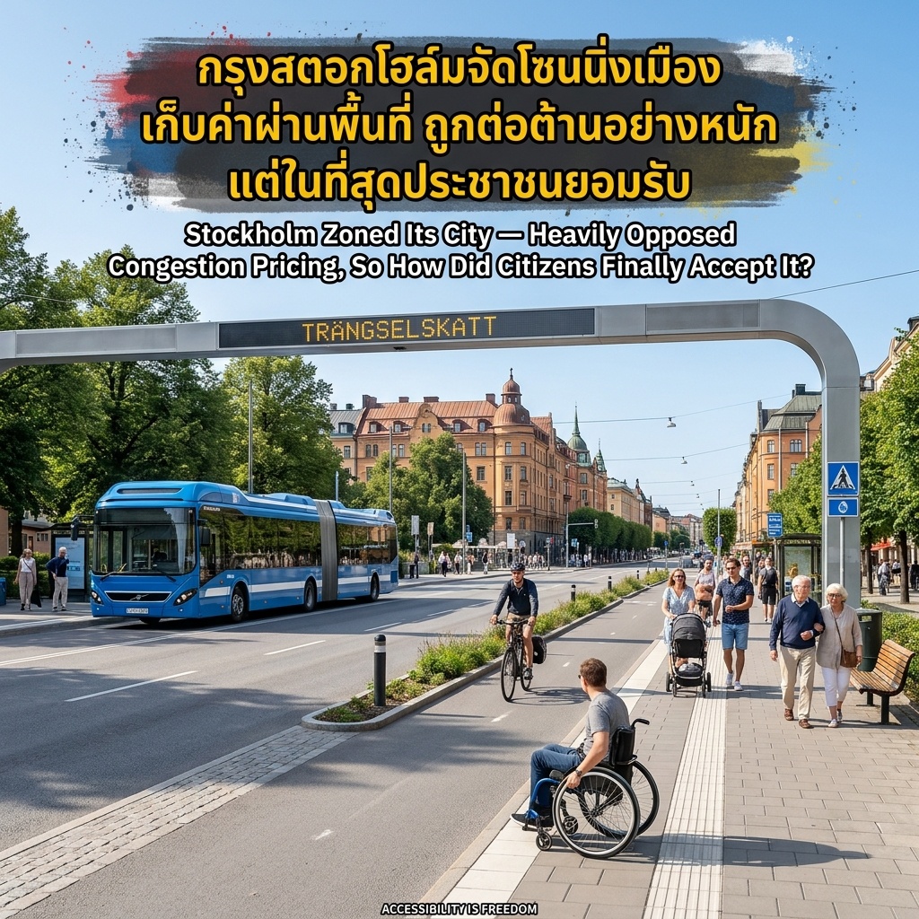 กรุงสตอกโฮล์มจัดโซนนิ่งเมือง เก็บค่าผ่านพื้นที่ถูกต่อต้านอย่างหนักแต่ในที่สุดประชาชนยอมรับได้อย่างไร?