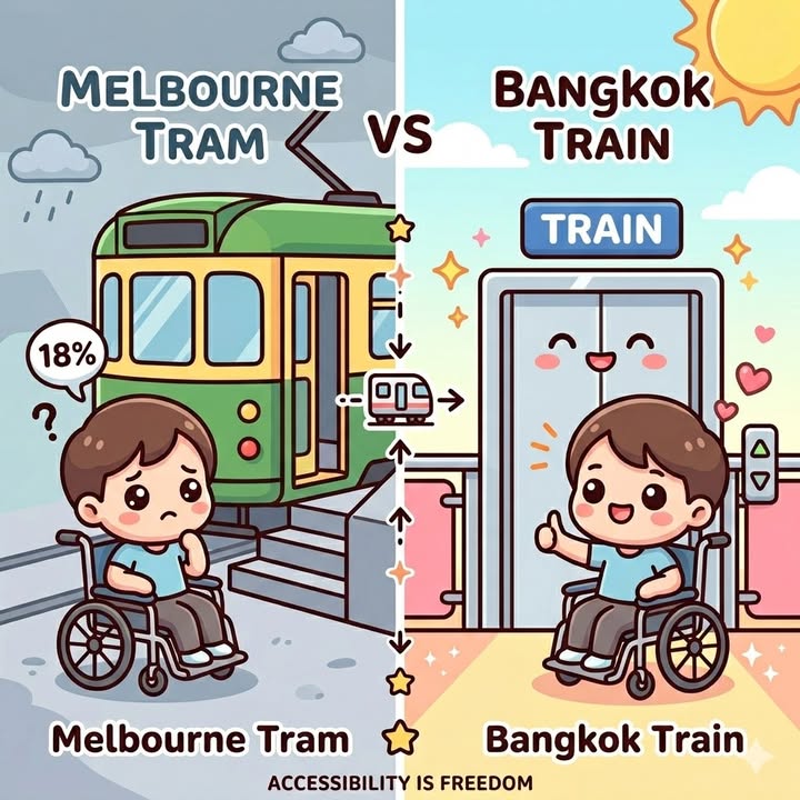 “รถรางเมลเบิร์น ผู้พิการถูกทิ้งไว้ข้างหลัง แต่กรุงเทพฯ เรากำลังดีขึ้น”