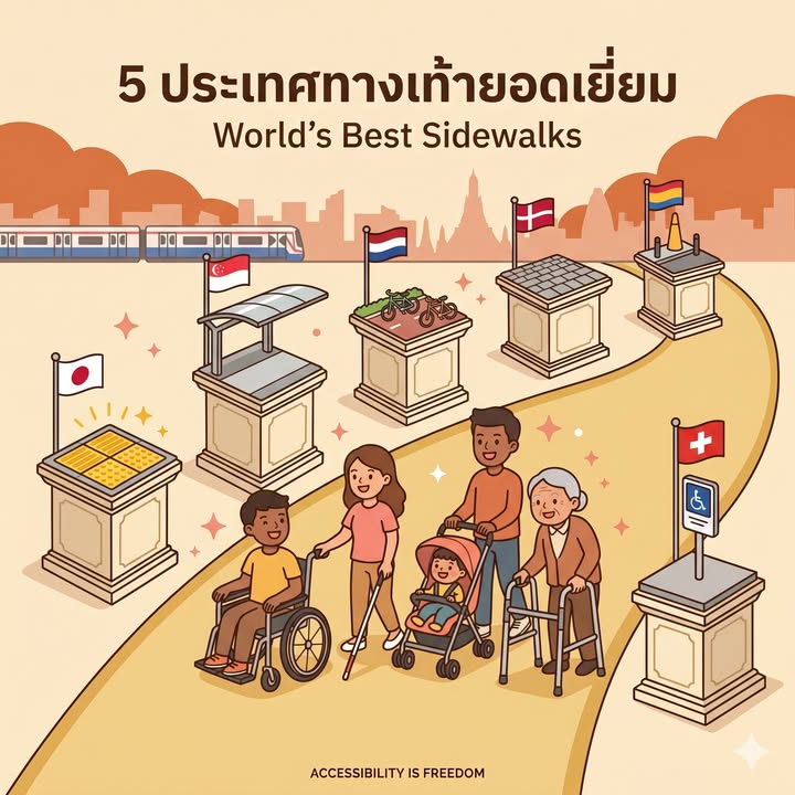 5 ประเทศที่ทำทางเท้าได้ยอดเยี่ยมที่สุด” 👍