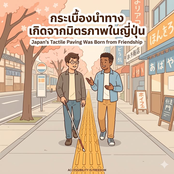 “รู้หรือไม่ครับ กระเบื้องนำทางที่คุณเห็นทุกวัน เกิดจากมิตรภาพในญี่ปุ่น”