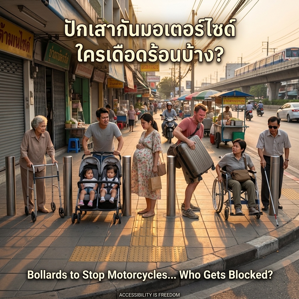 ทางเท้าที่ดีต้องไม่มีสิ่งกีดขวาง
