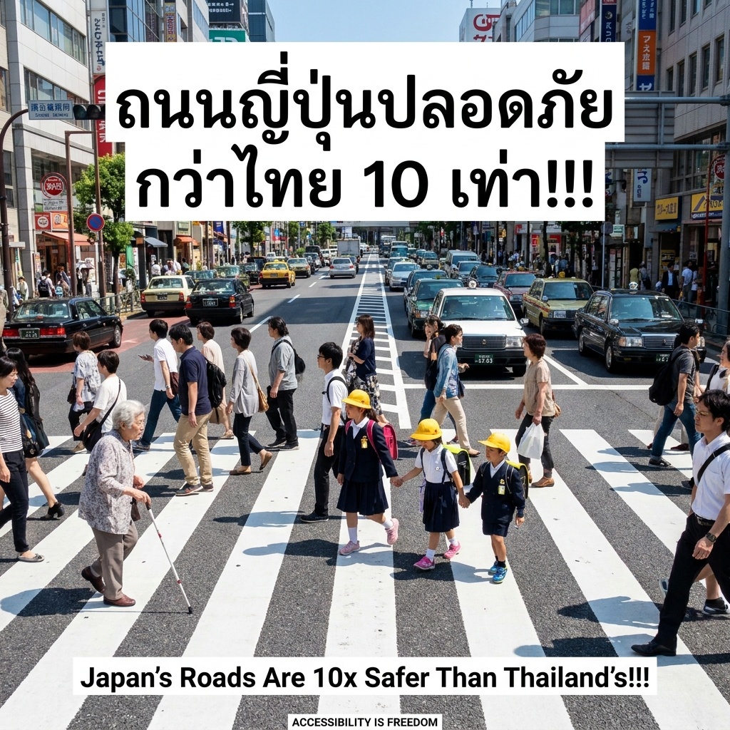 ถนนญี่ปุ่นปลอดภัยกว่าไทย 10 เท่า!!!